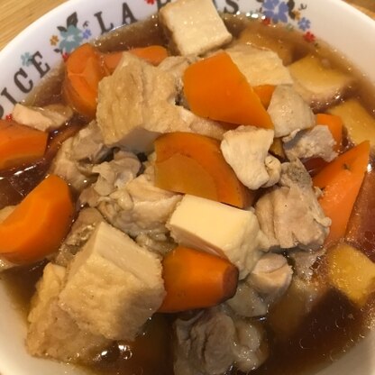 大根はなかったのですが、鶏肉と厚揚げ、にんじんの旨味が引き出された温まる一品ですネ^_^